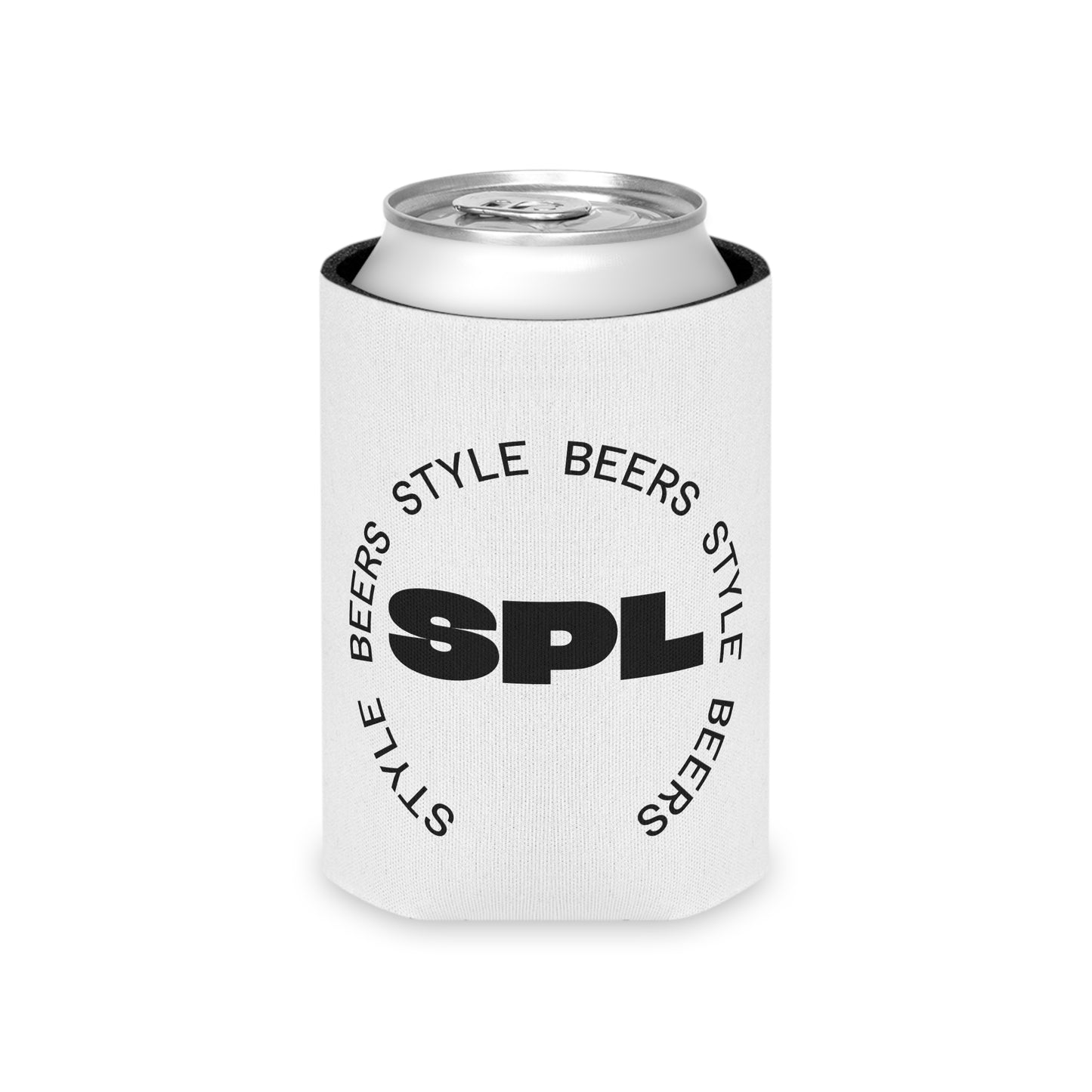 Can Cooler - SPl Style Beers Circle Logo Koozie (White)